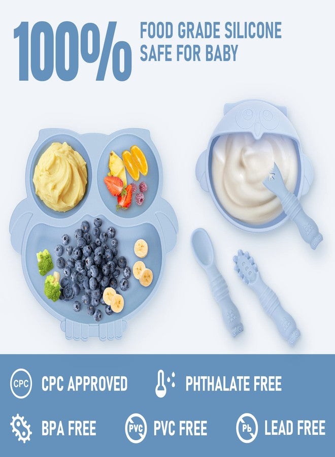 Bnditeu Baby Weaning Set, Silicone Baby Feeding Set(10 Pcs), Toddler Weaning Set with Adjustable Bib, Suction Bowl, Plate, Fork, Spoon, Water & Snack Cup Kit, Baby Led Weaning Kit for Babies and Kids - Image 2